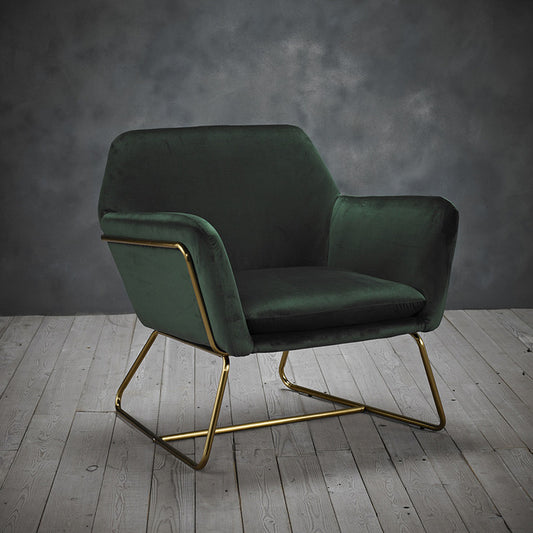 Vintage Style Armchair in Bottle Green
