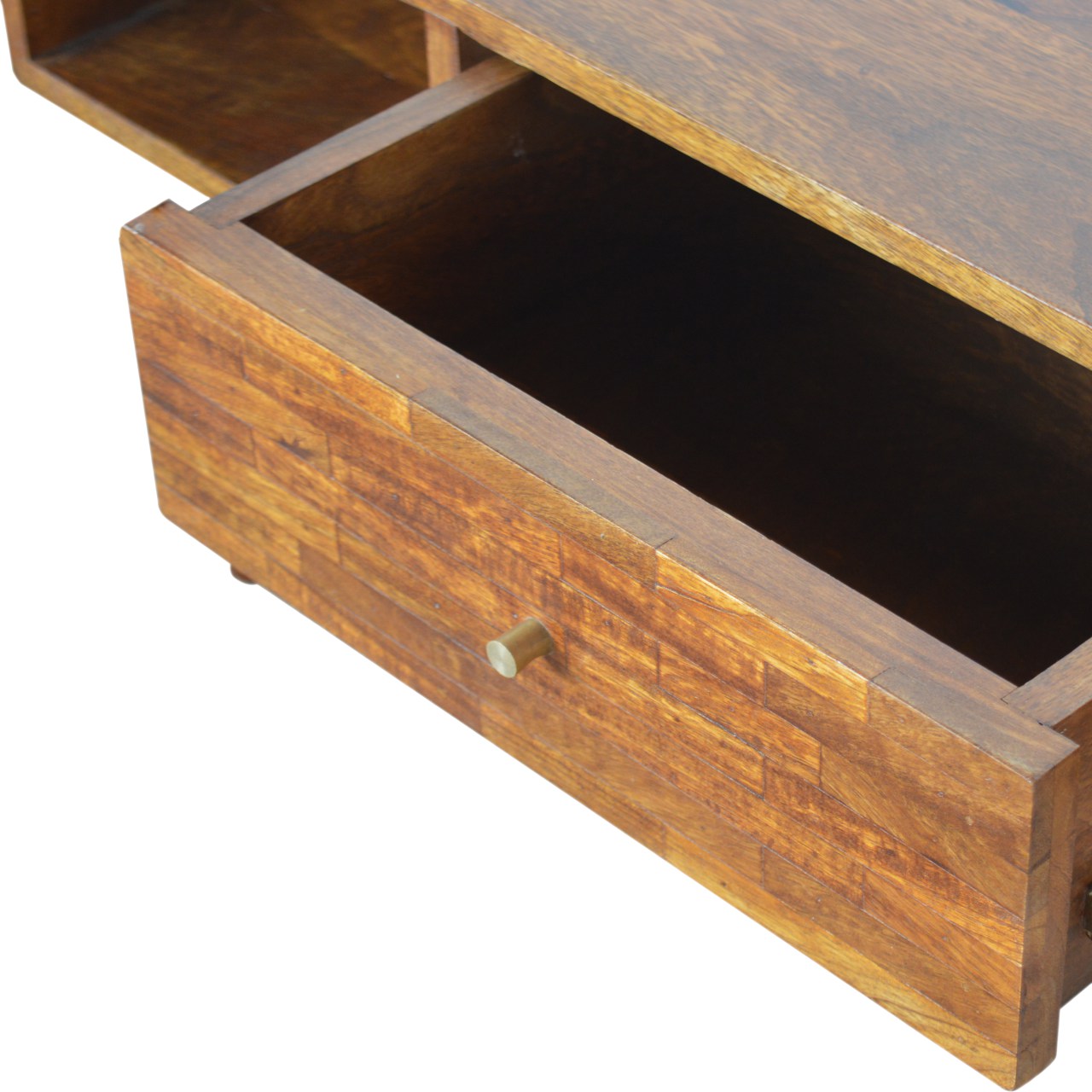 Mid Century Couchtisch aus gemischtem Kastanienholz