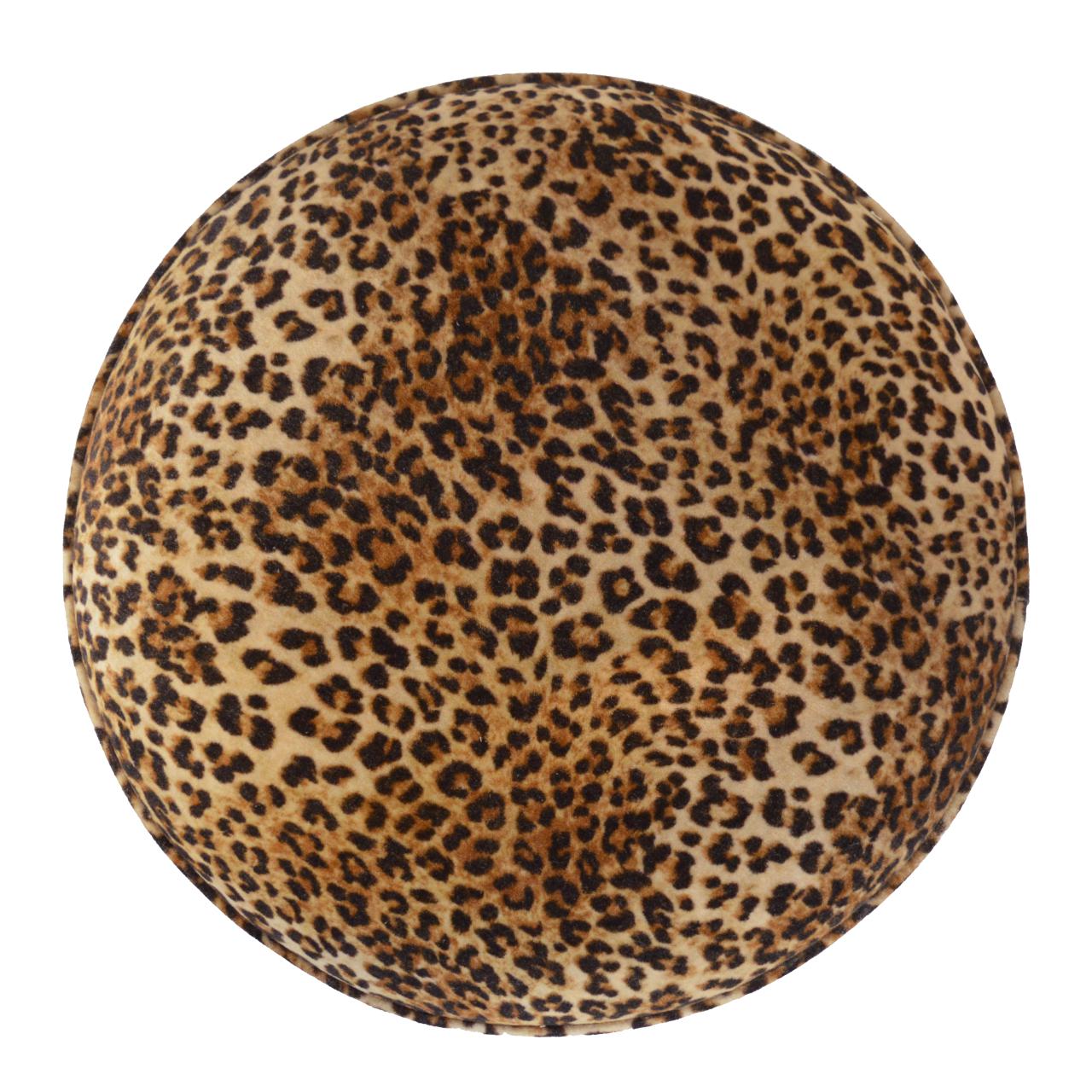 Leopard Print Velvet Footstool