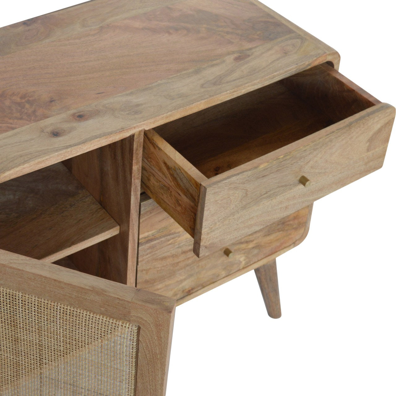 Woven Rattan Light Wood Sideboard