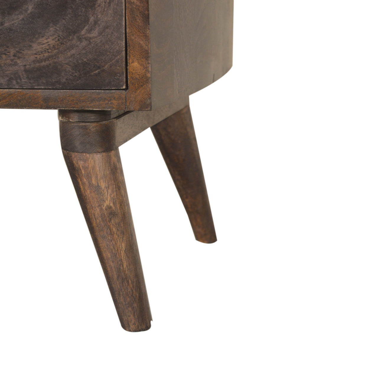 Cairo Dark Wood Mid Century Media Tv Unit With Brass Handles