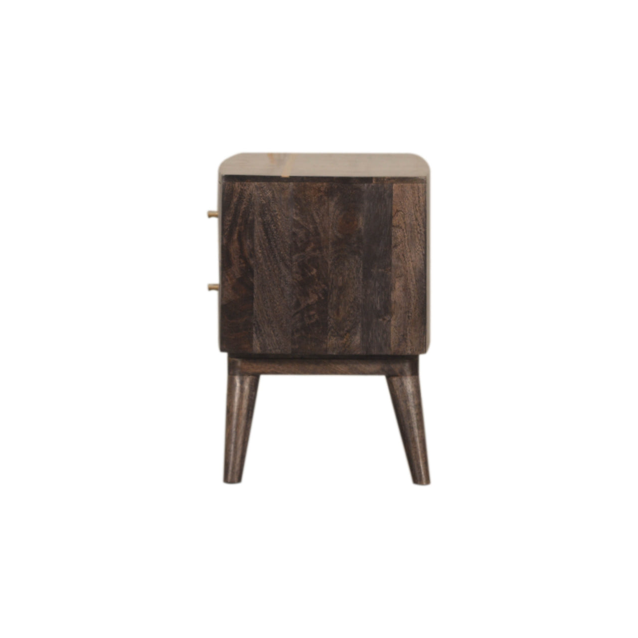 Cairo Dark Wood Mid Century Media Tv Unit With Brass Handles
