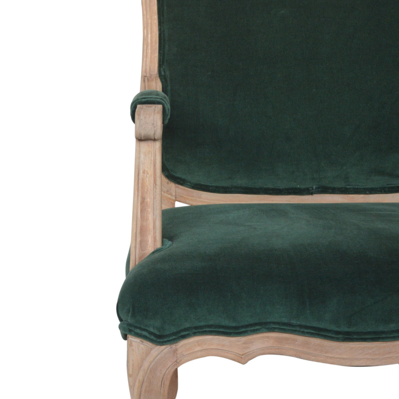Emerald Green Velvet French Style Chair