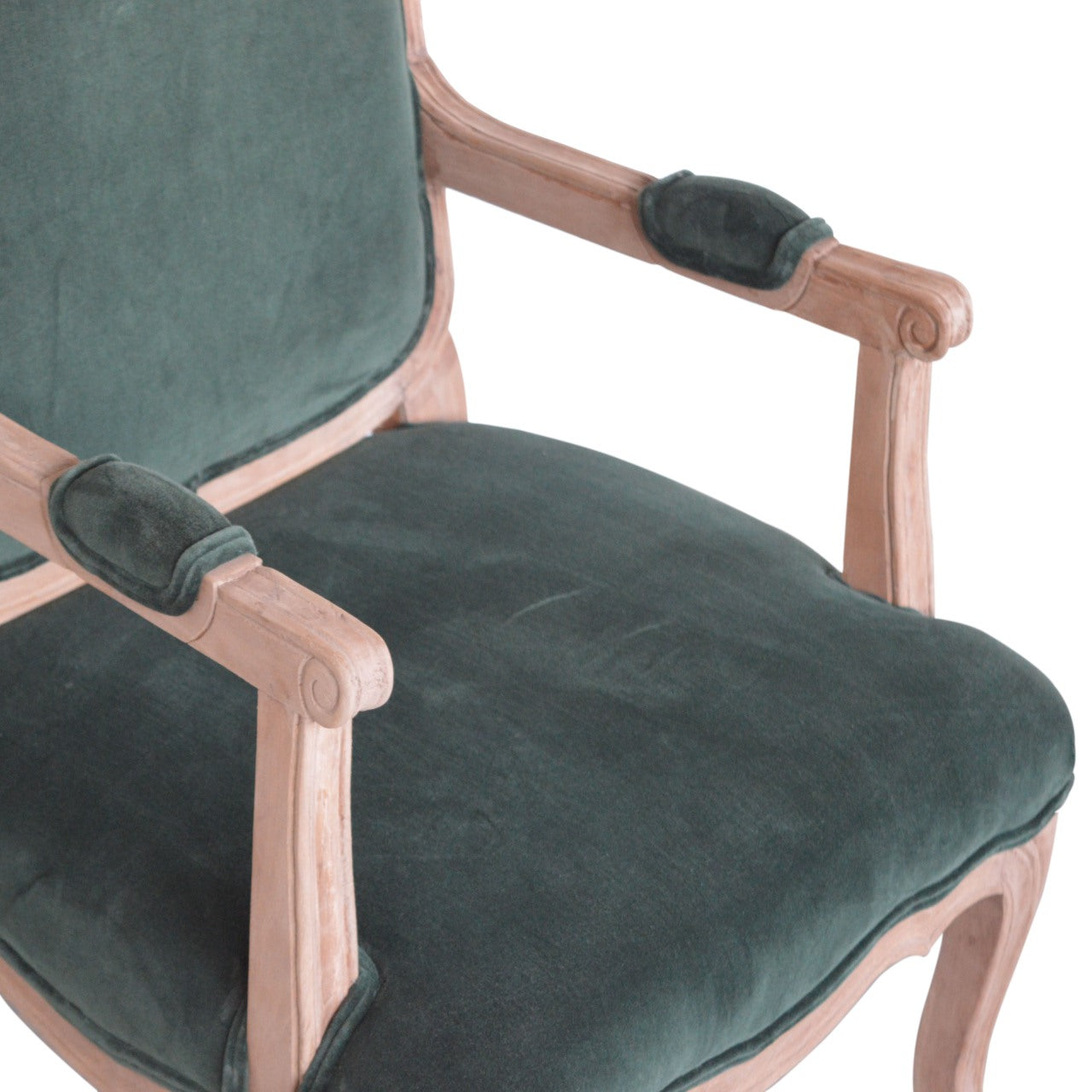 Emerald Green Velvet French Style Chair