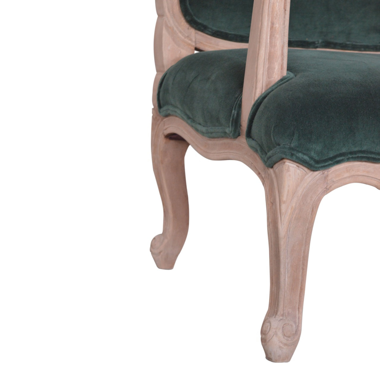 Emerald Green Velvet French Style Chair