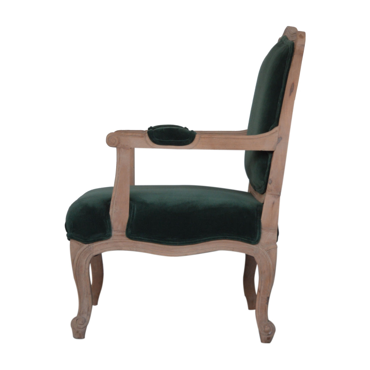 Emerald Green Velvet French Style Chair