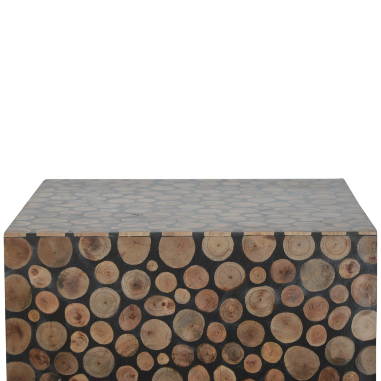 Square Tree Trunk Style Footstool
