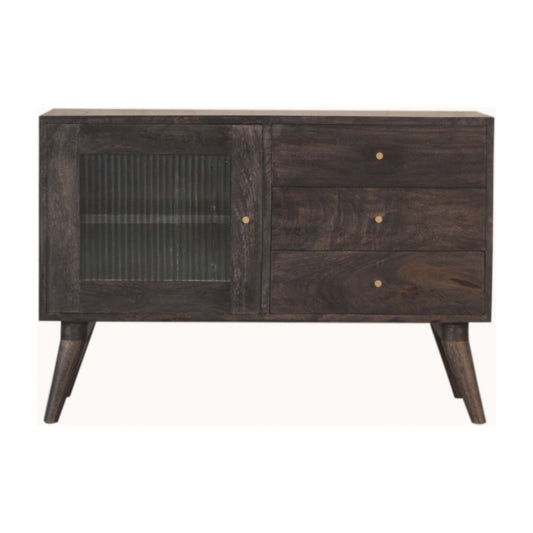 Havana Dark Wood Scandi Sideboard With Gold Handles