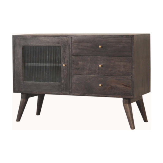 Havana Dark Wood Scandi Sideboard With Gold Handles