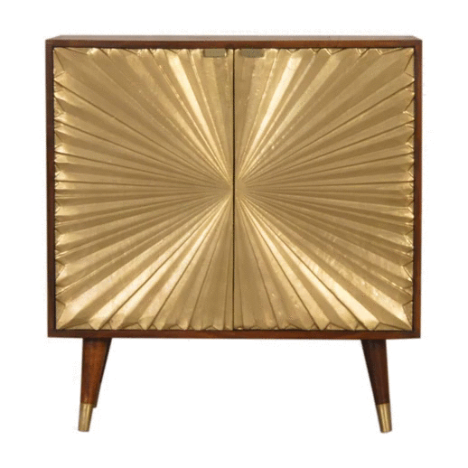 Manila Gold Cabinet and Walnut