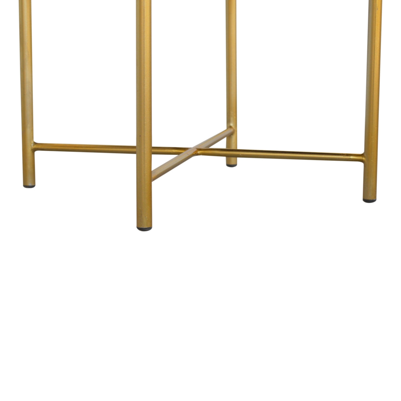Clover Black Velvet Footstool With Brass Legs