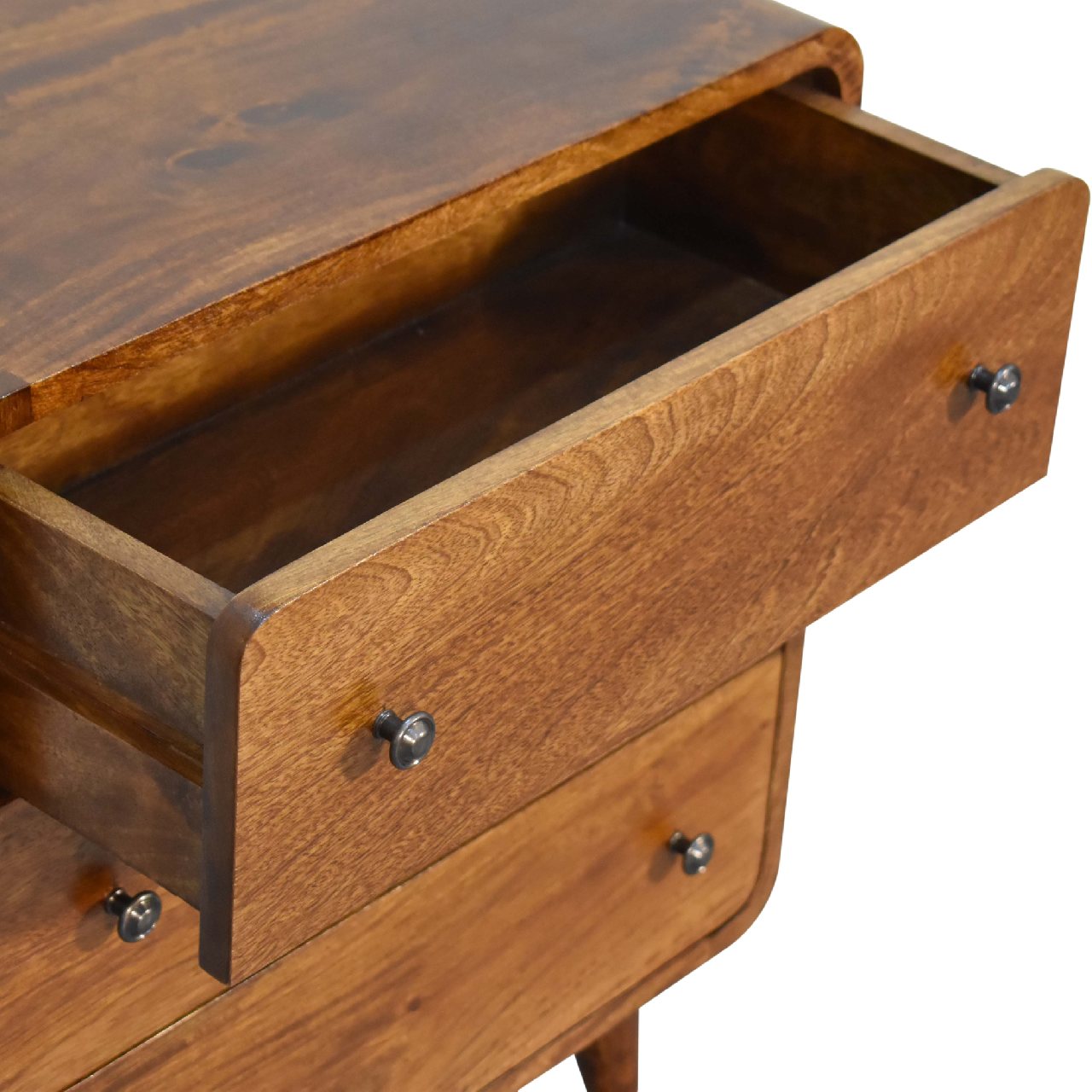 Mini Curved Chestnut Chest of drawers