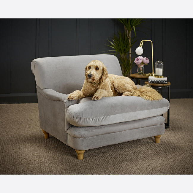 Luxurious comfy velvet armchair - available in Beige, Grey and Teal