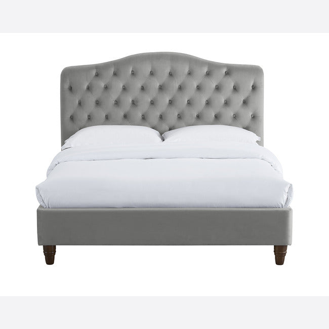 Sorrento Double Bed In Grey Velvet