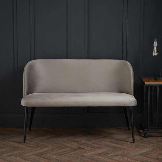 Grey Velvet Dining Bench