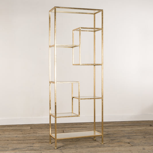 Gold Gilt Leaf Display Unit Shelving Bookcase