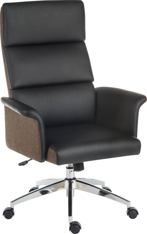 Mid-Century Swivel Office Chair With High Back