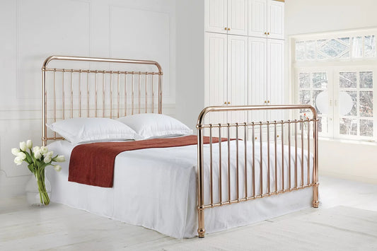 Rose Kingsize Rose Gold Metal Bed