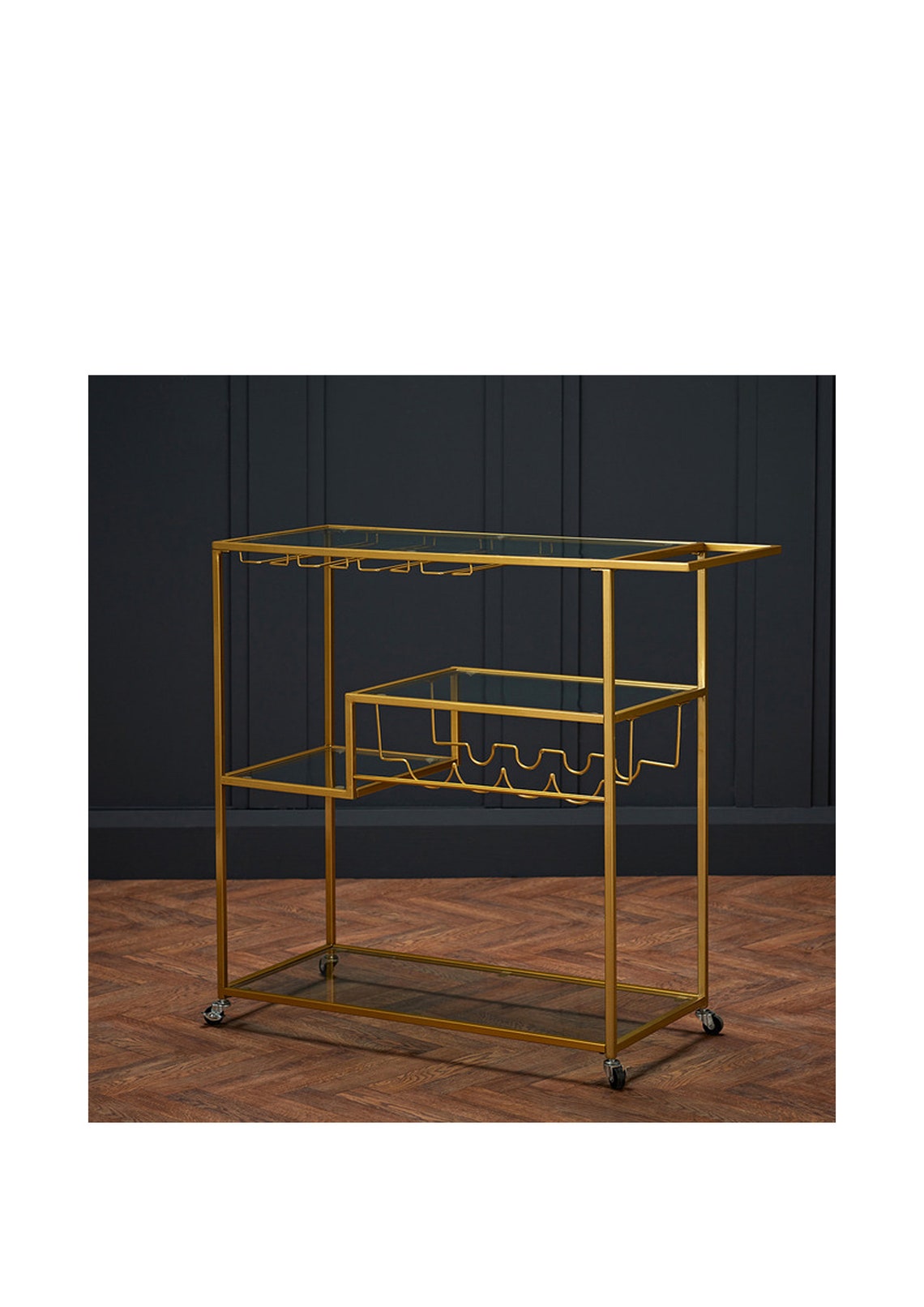 Glamourous gold finish Drinks Trolley