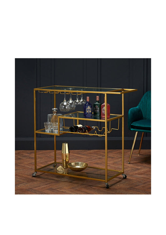 Glamourous gold finish Drinks Trolley