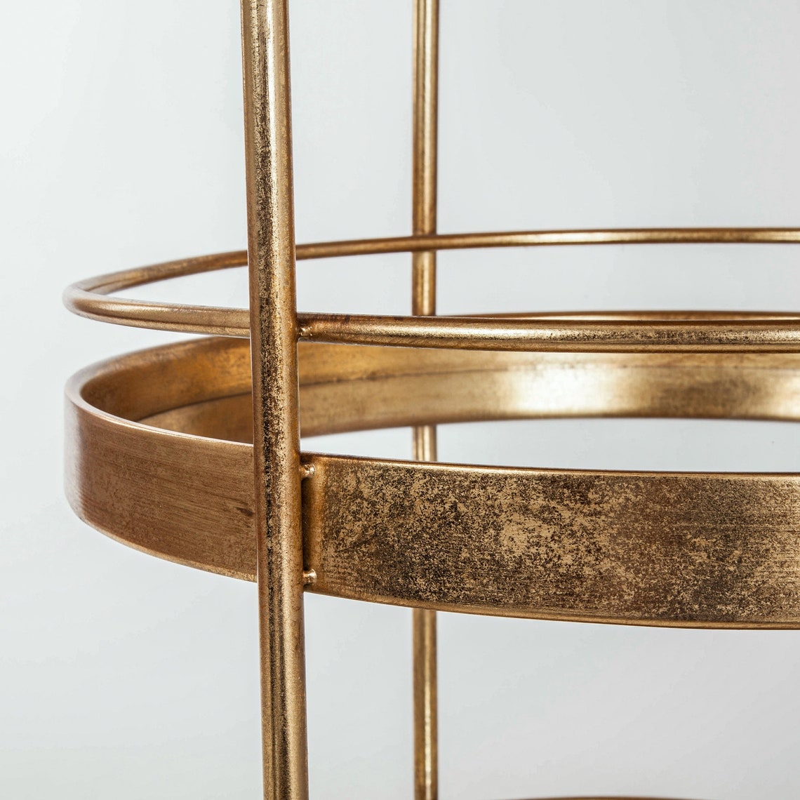 Glamourous Gold Gilt Leaf Drinks Trolley / Side table on wheels