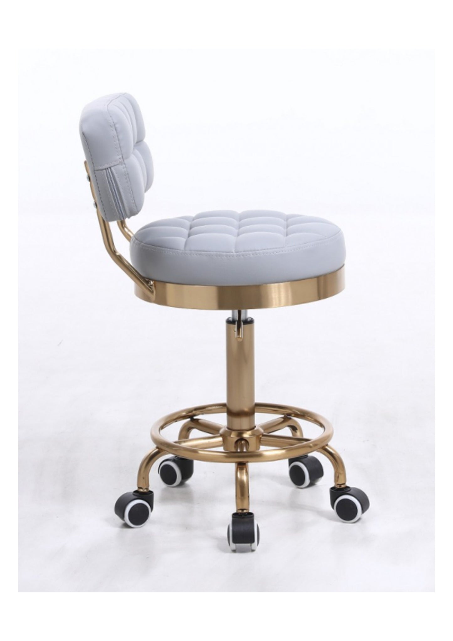 Schöner und stilvoller, verstellbarer, drehbarer Büro-/Schreibtisch-Friseurstuhl mit goldenem Fuß, 3 Farben