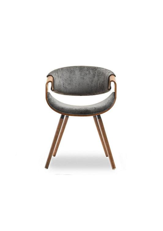 NEU Designer Bürostuhl im Retro-Skandinavischen Stil in Grau und Walnussholz oder Schwarz und Walnuss - Farbe wählen