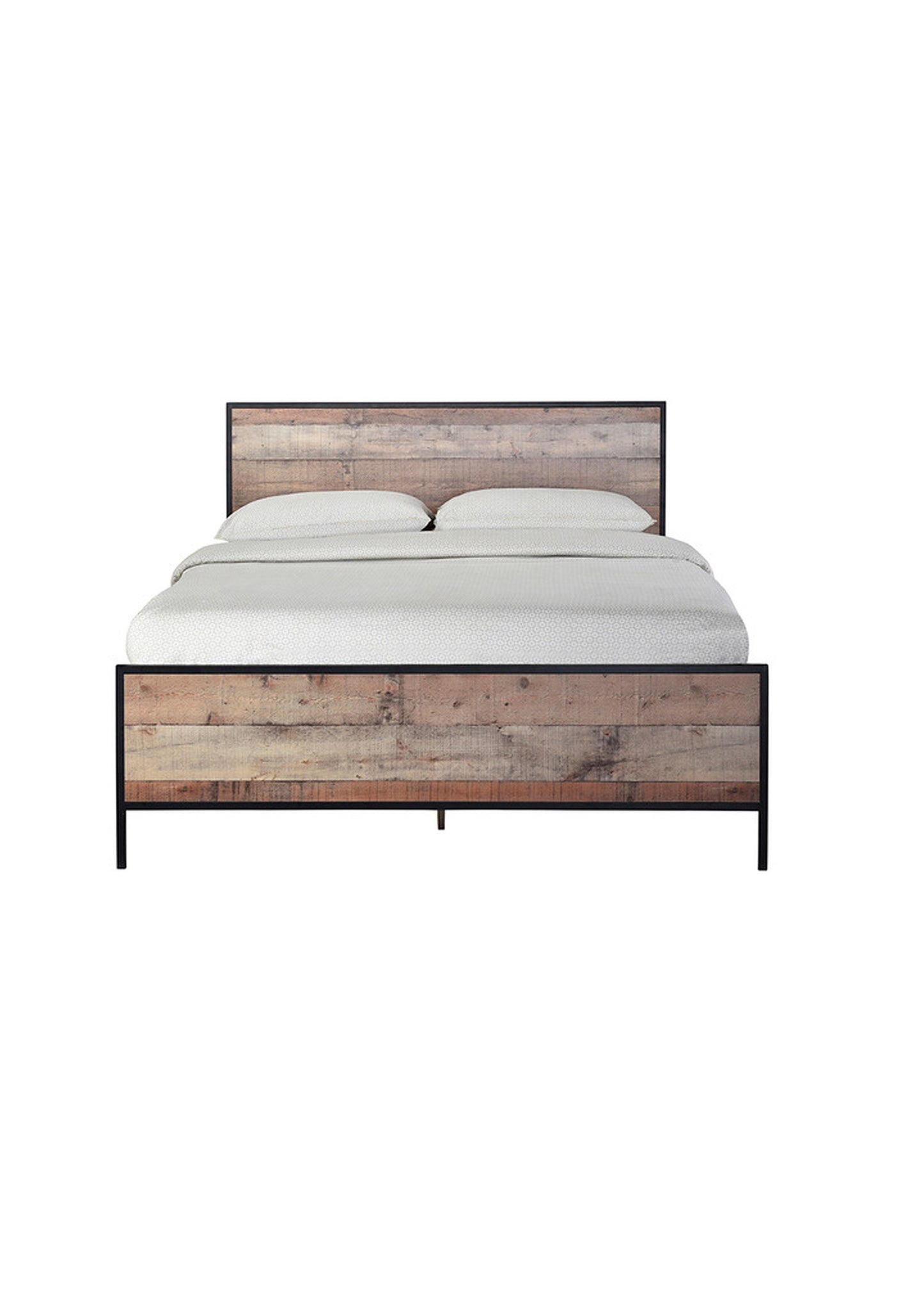 Doppelbettrahmen in Industrie-Holzoptik, Eichenoptik