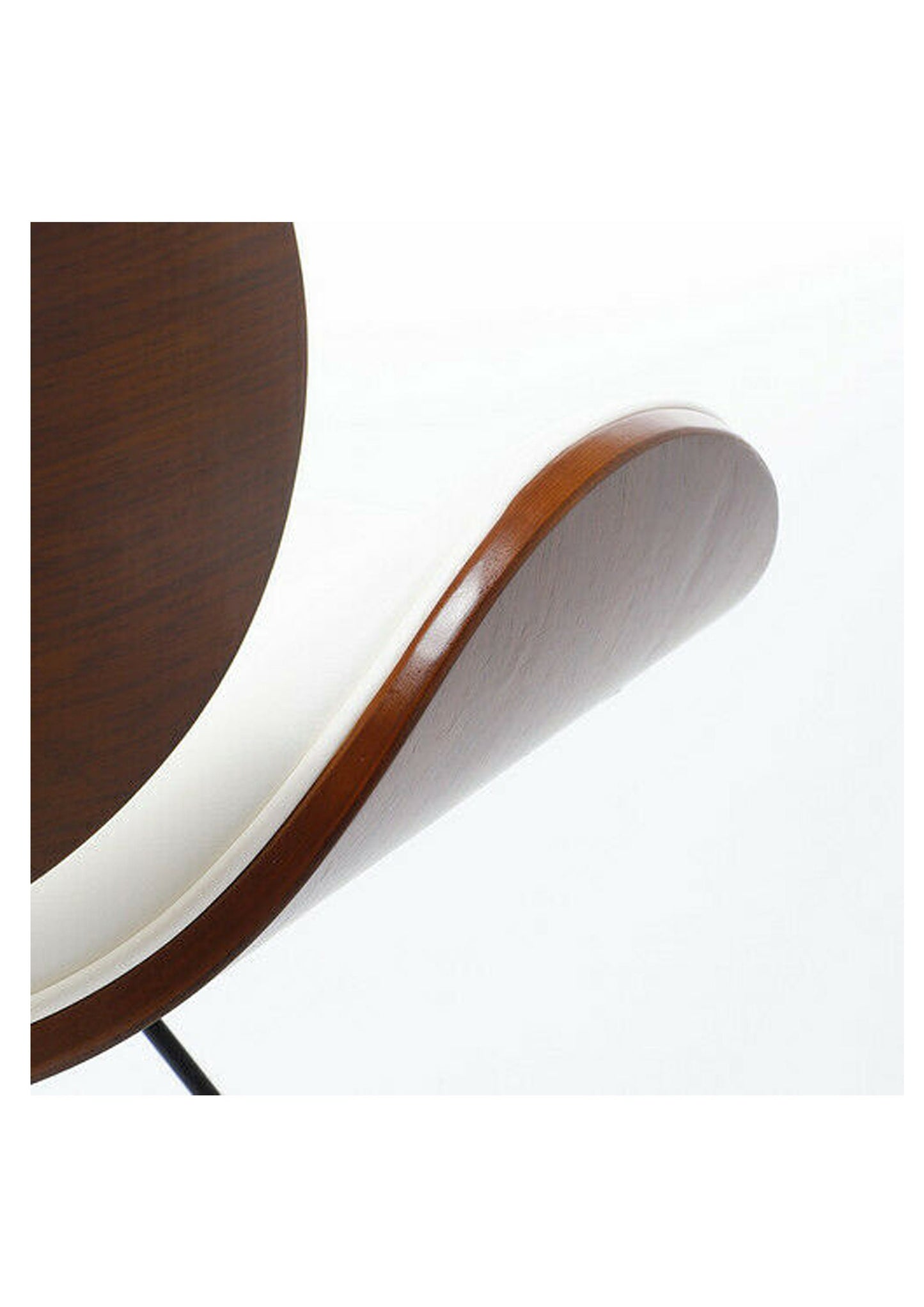 Retro Style Adjustable Swivel office desk chair White and Chestnut Veneer Wood