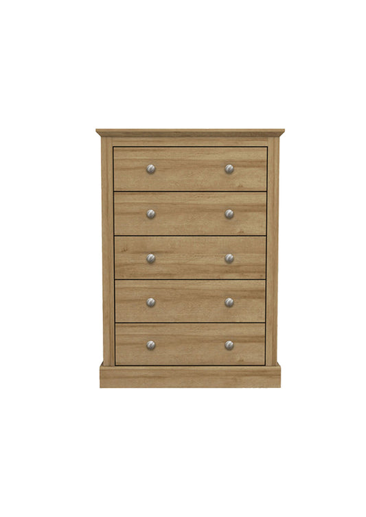 Kommode mit 5 Schubladen in Eichenoptik