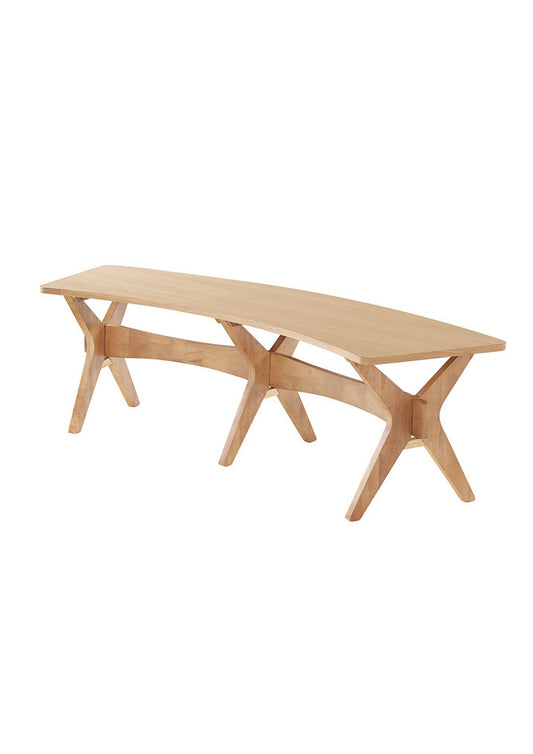 Scandi Style Oak Curved Dining Bench