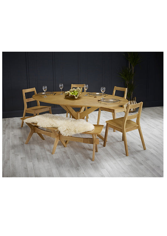 Scandi Style Oak Curved Dining Bench
