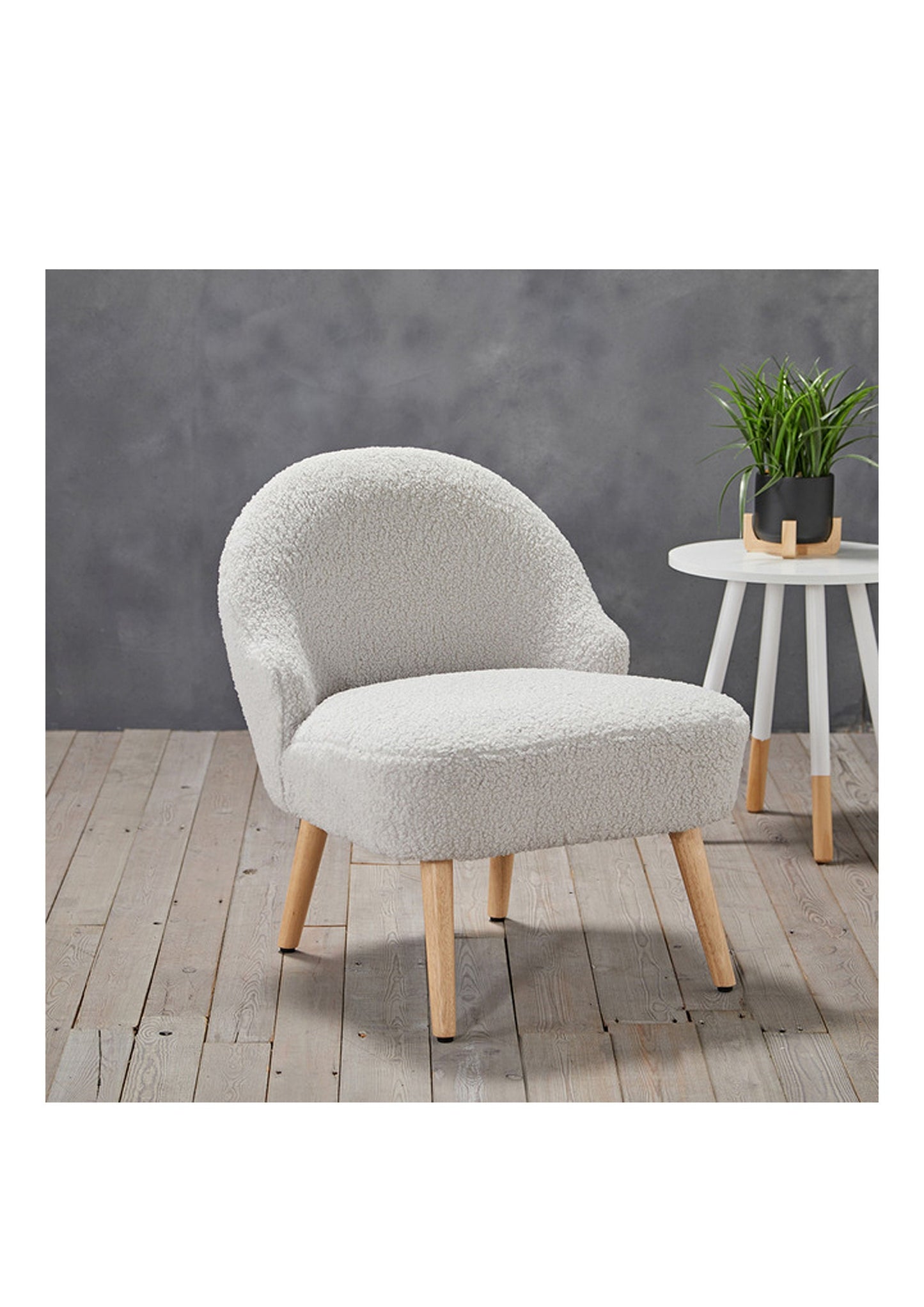Light Grey Boucle Teddy Chair