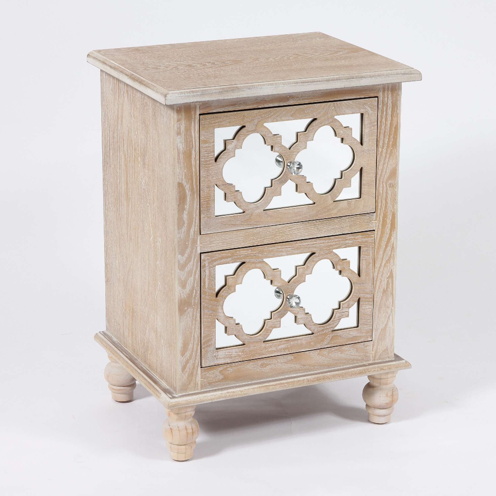 Wood and mirrored deals nightstand