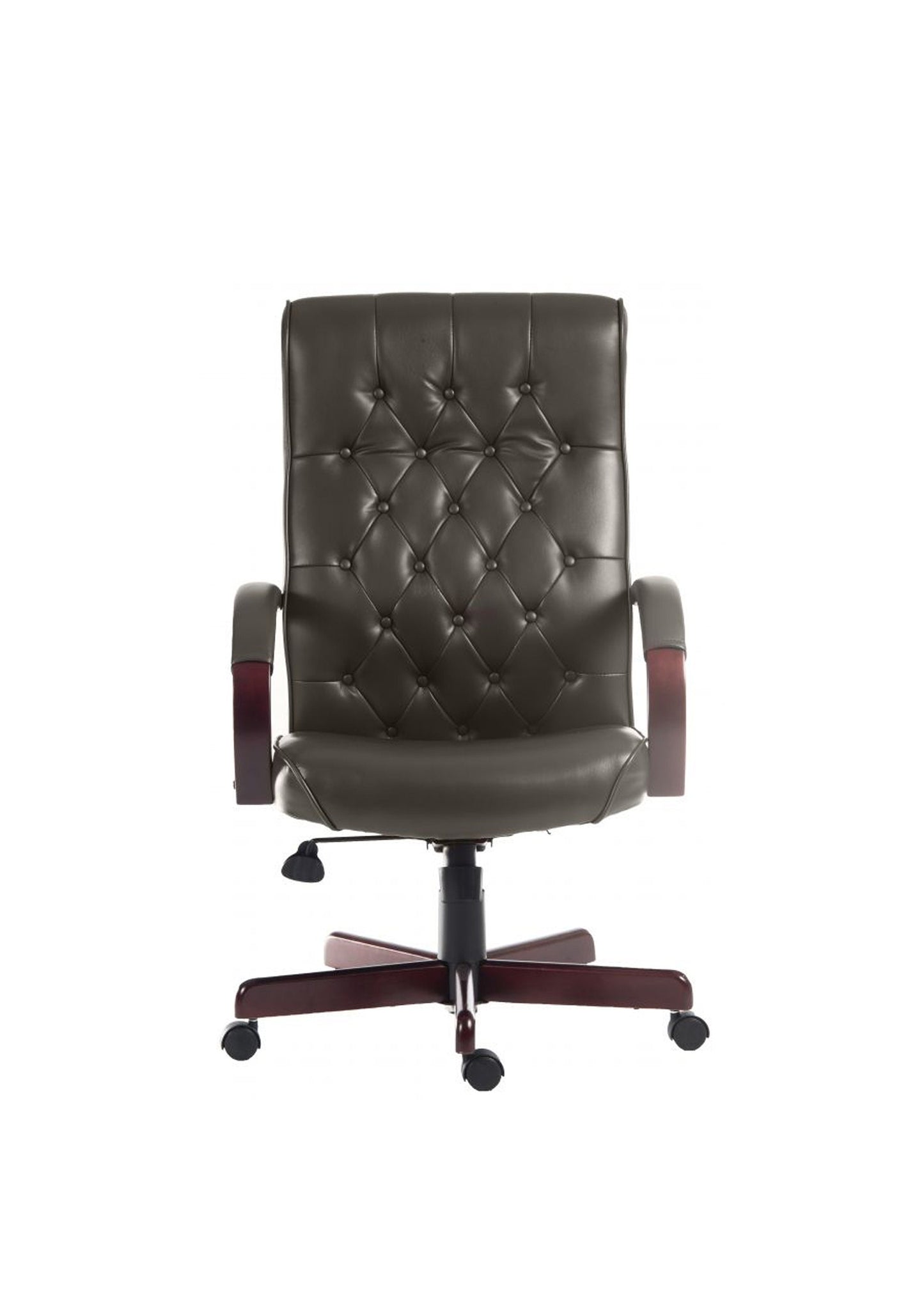 Traditional bonded leather faced executive armchair in Brown, Burgundy, Green