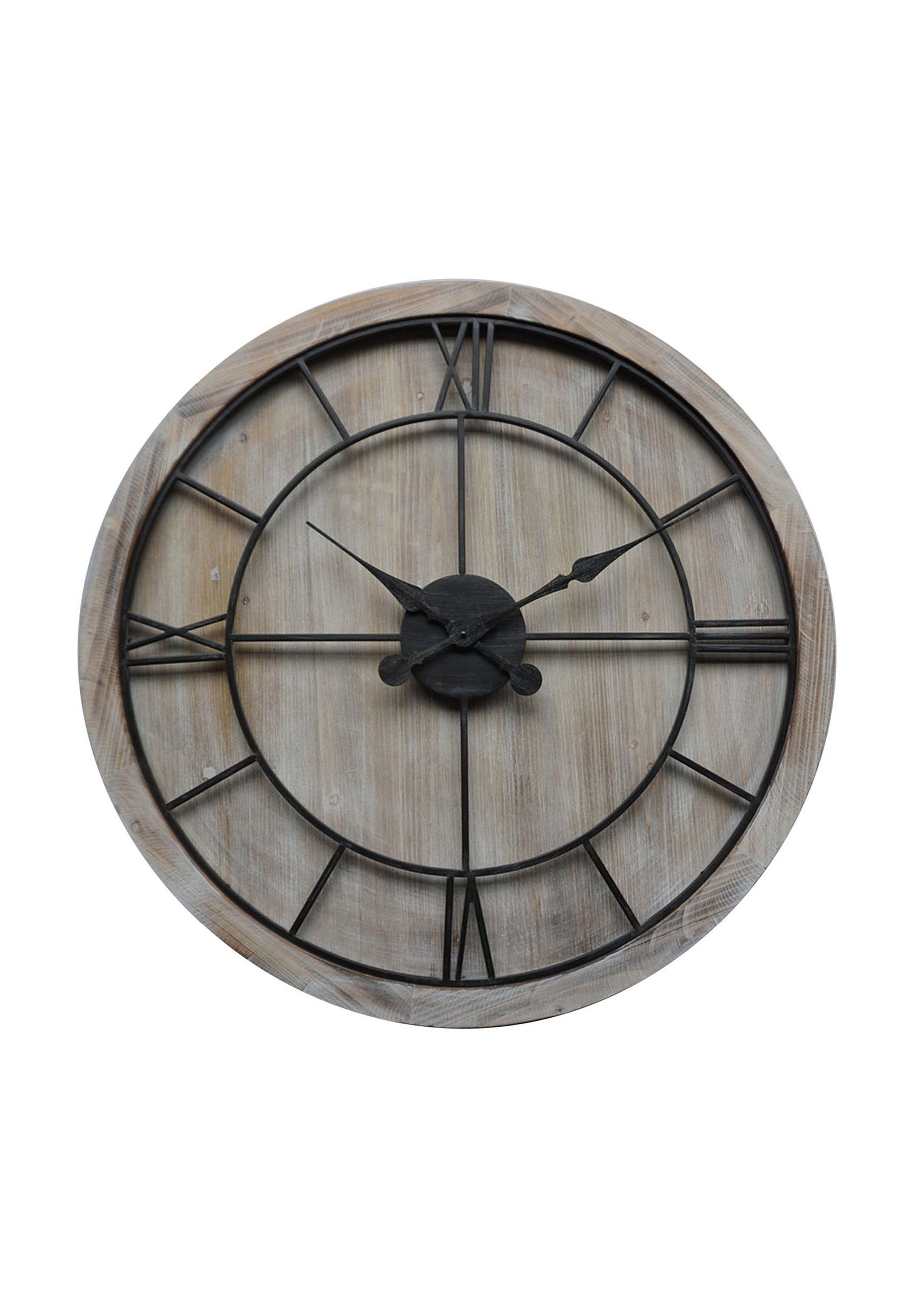 large wooden wall clock