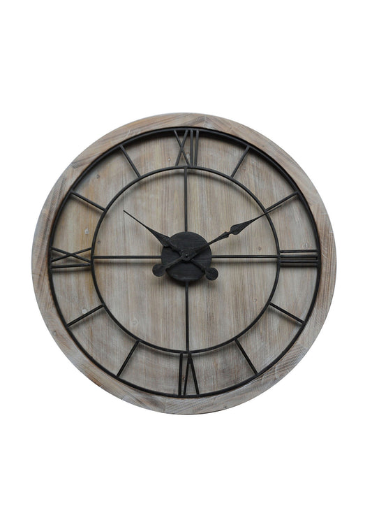 large wooden wall clock