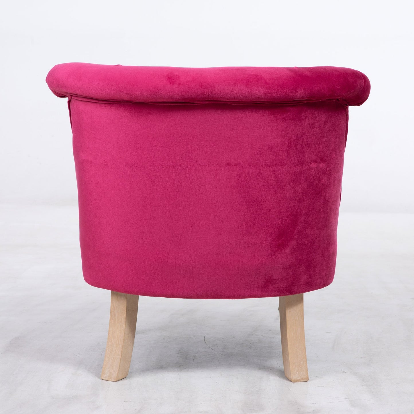 Himbeerrosa Cocktailsessel mit Eichenbeinen