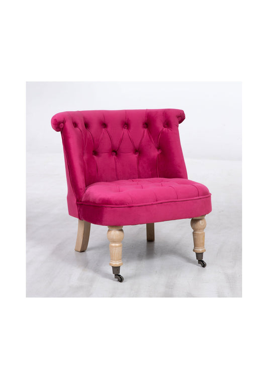 Raspberry Pink Cocktail Chair With Oak Legs
