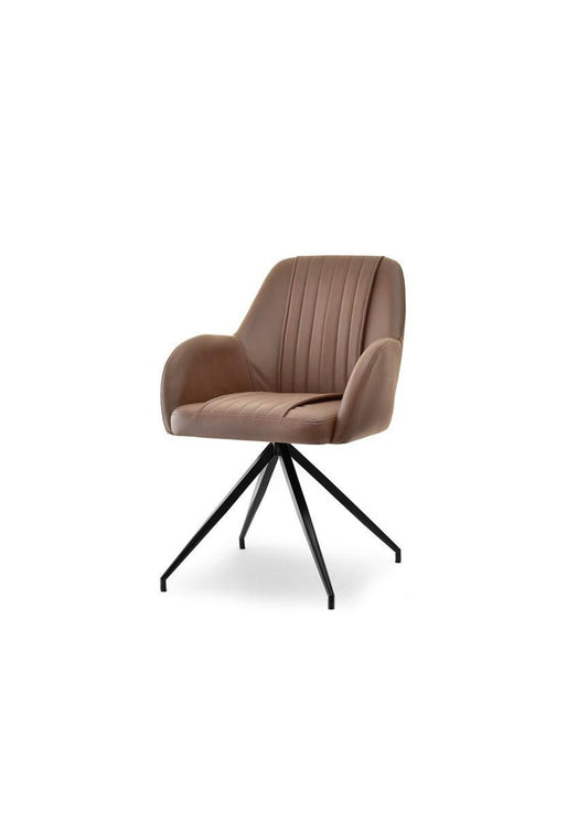 Retro Industrial Style Swivel Office or Dining Chair Black or Brown