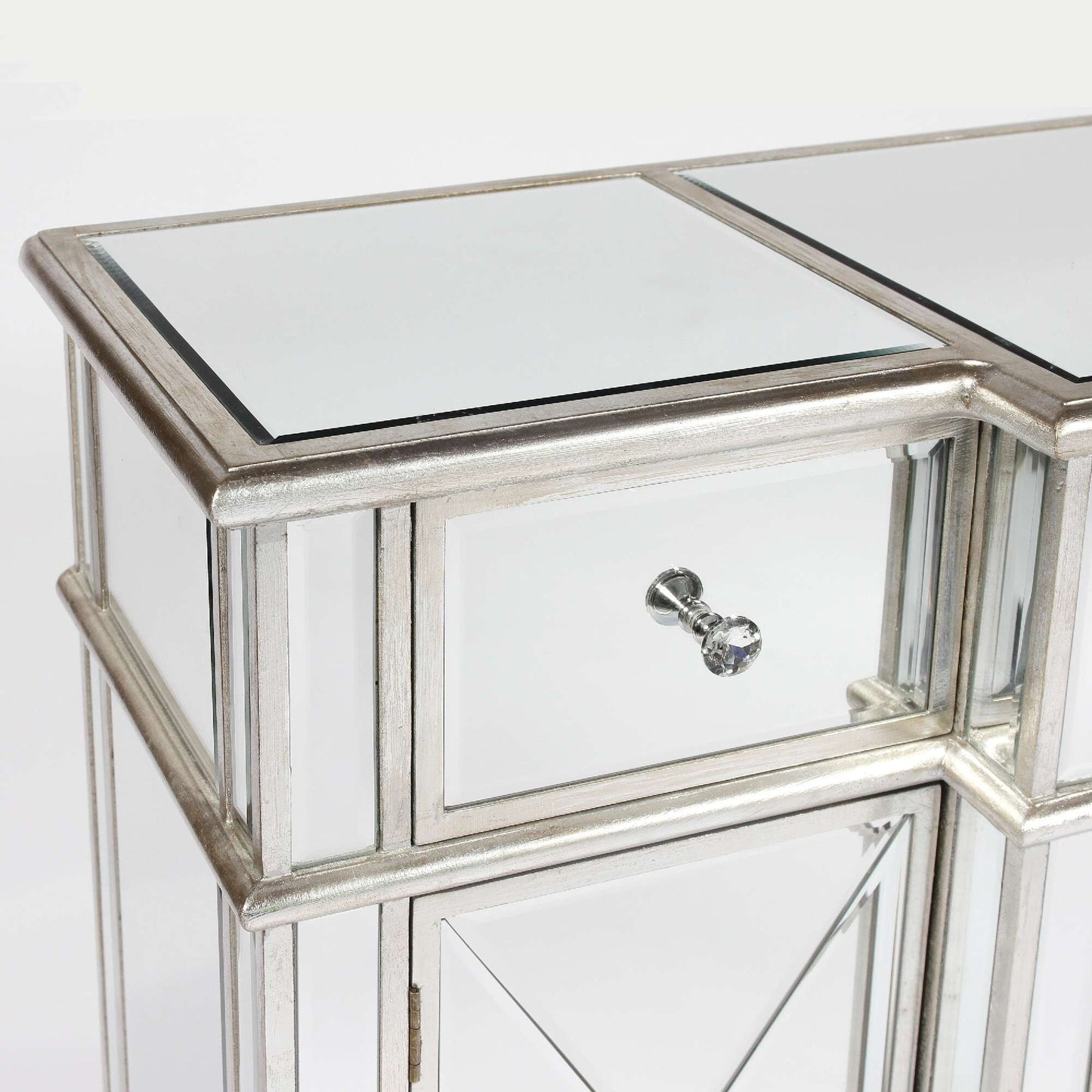 Verspiegeltes silbernes Seitenschrank-Sideboard