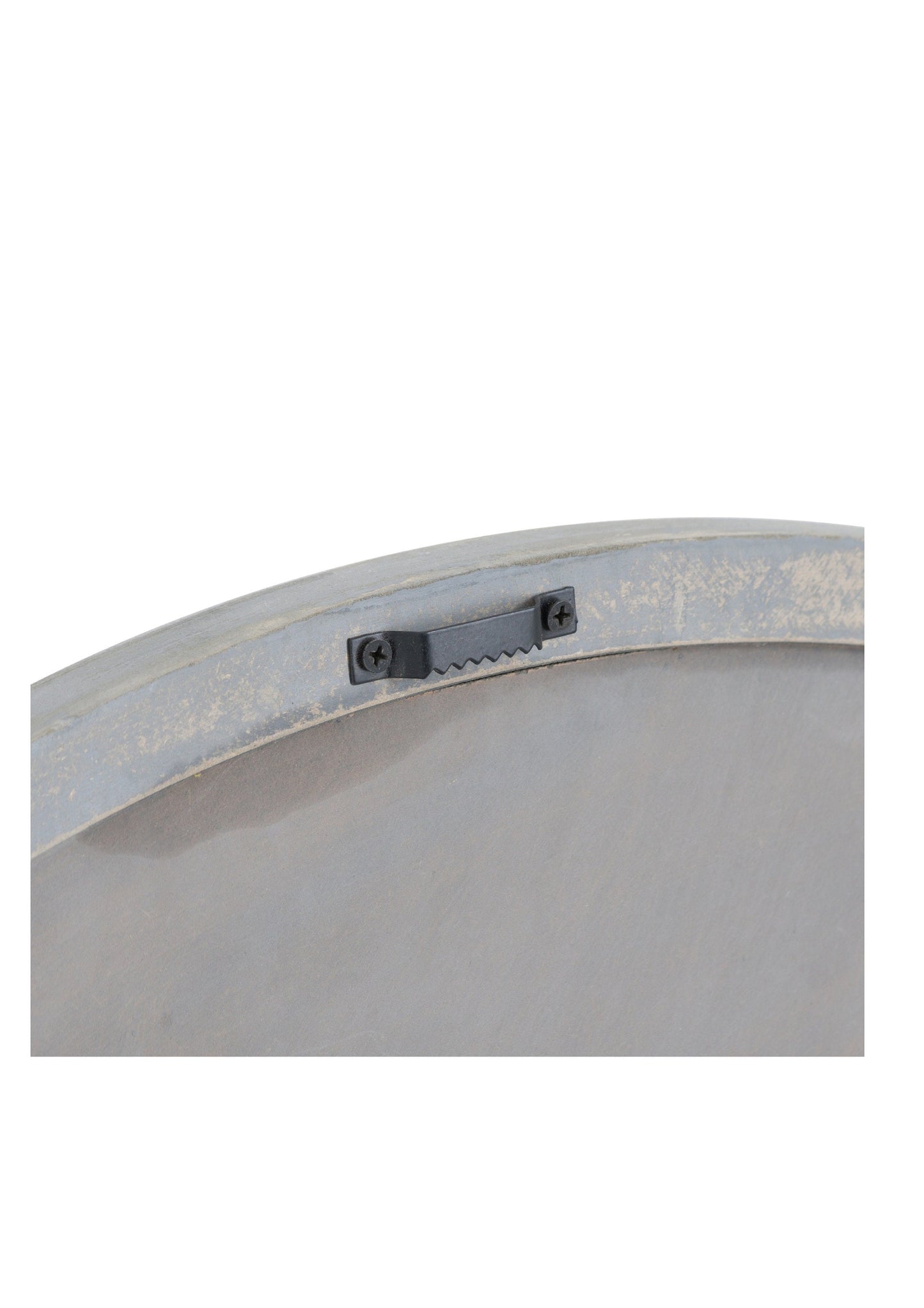 Schöner und stilvoller runder Spiegel mit Blumenmuster aus weichem, grauem Holz, groß, 90 cm