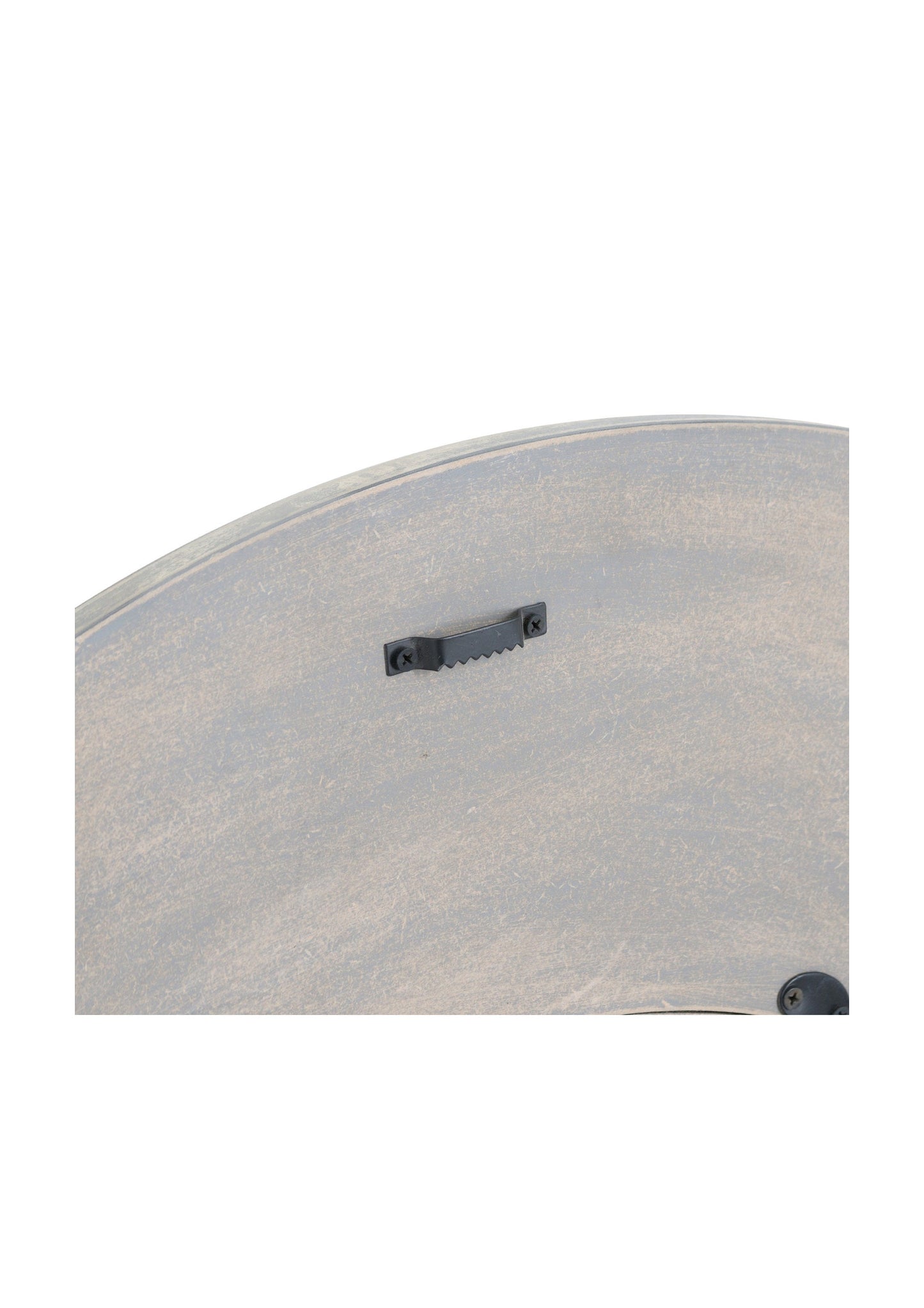 Moderner, grau lackierter, runder, gerippter Spiegel, groß, 90 cm Durchmesser