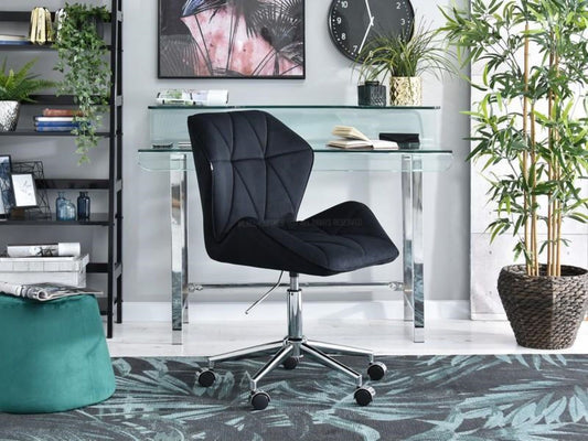 Stylish velour adjustable swivel office desk chair - Many colours