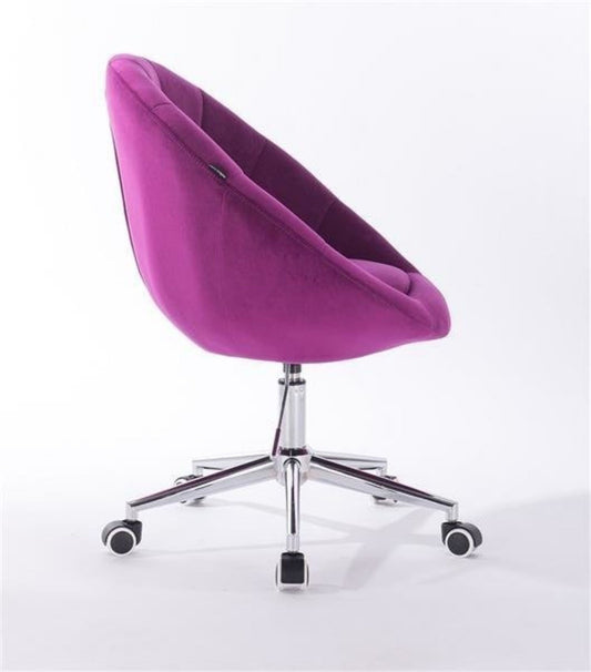 Verstellbarer Designer-Sessel aus Samt für Büro/Schreibtisch mit Drehfuß in Grau/Fuchsia/Pink