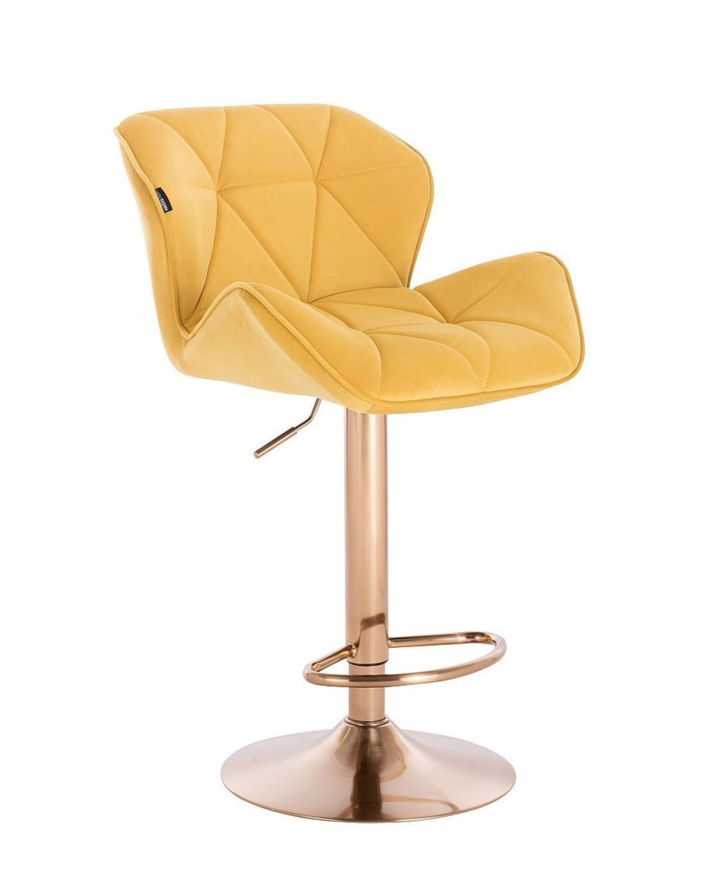 Verstellbarer Designer-Barhocker aus Samt mit goldenem Fuß - Viele Farben