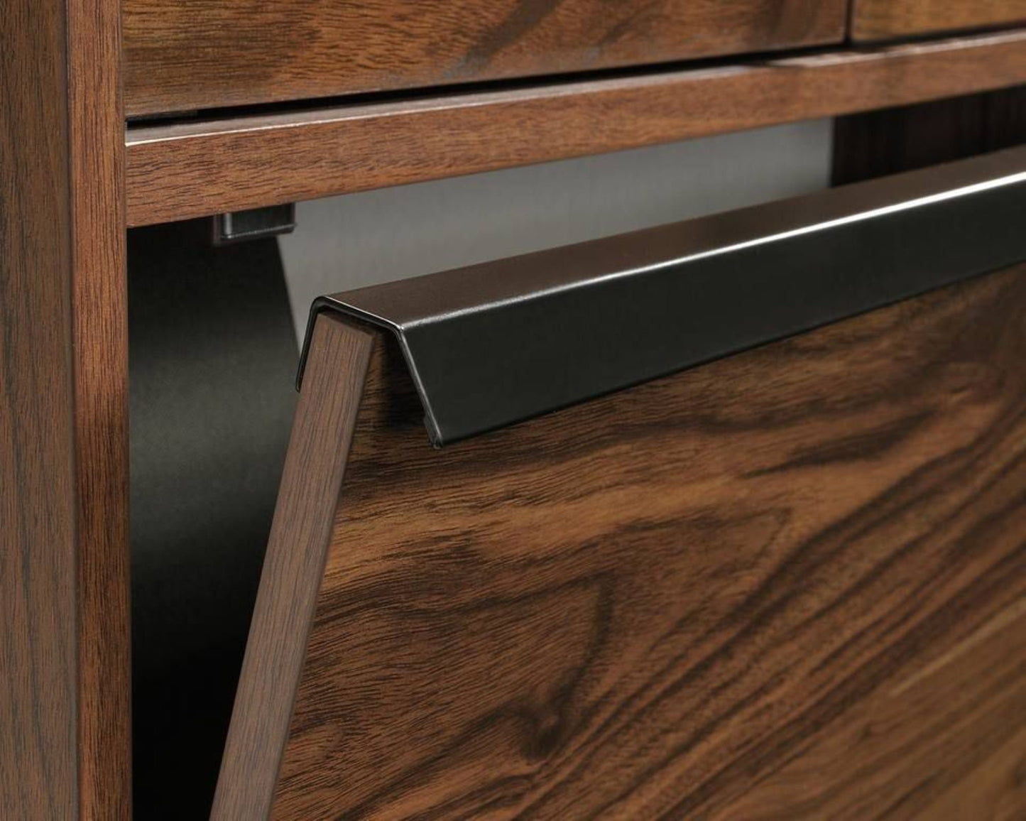 Retro Space Saving Wall Hung Desk in Walnut Finish