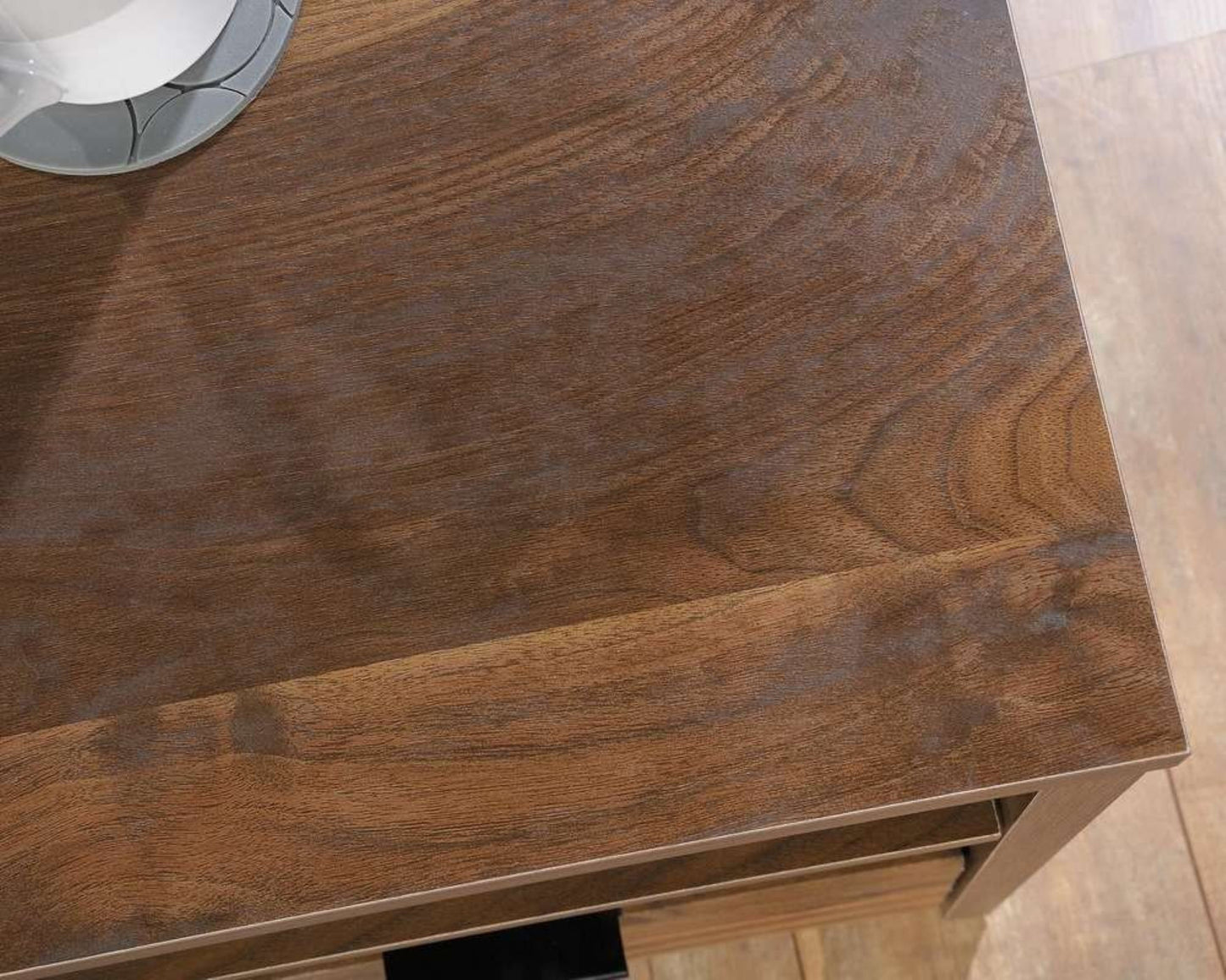Retro / Mid Century style home office L-shaped office desk in Walnut finish
