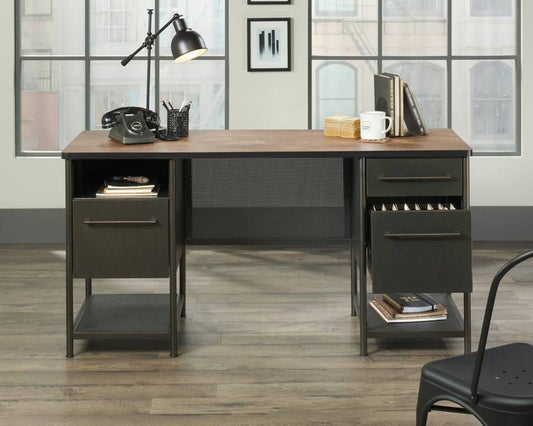 Industrial Style Loft apartment style desk in a black finish with Oak accent
