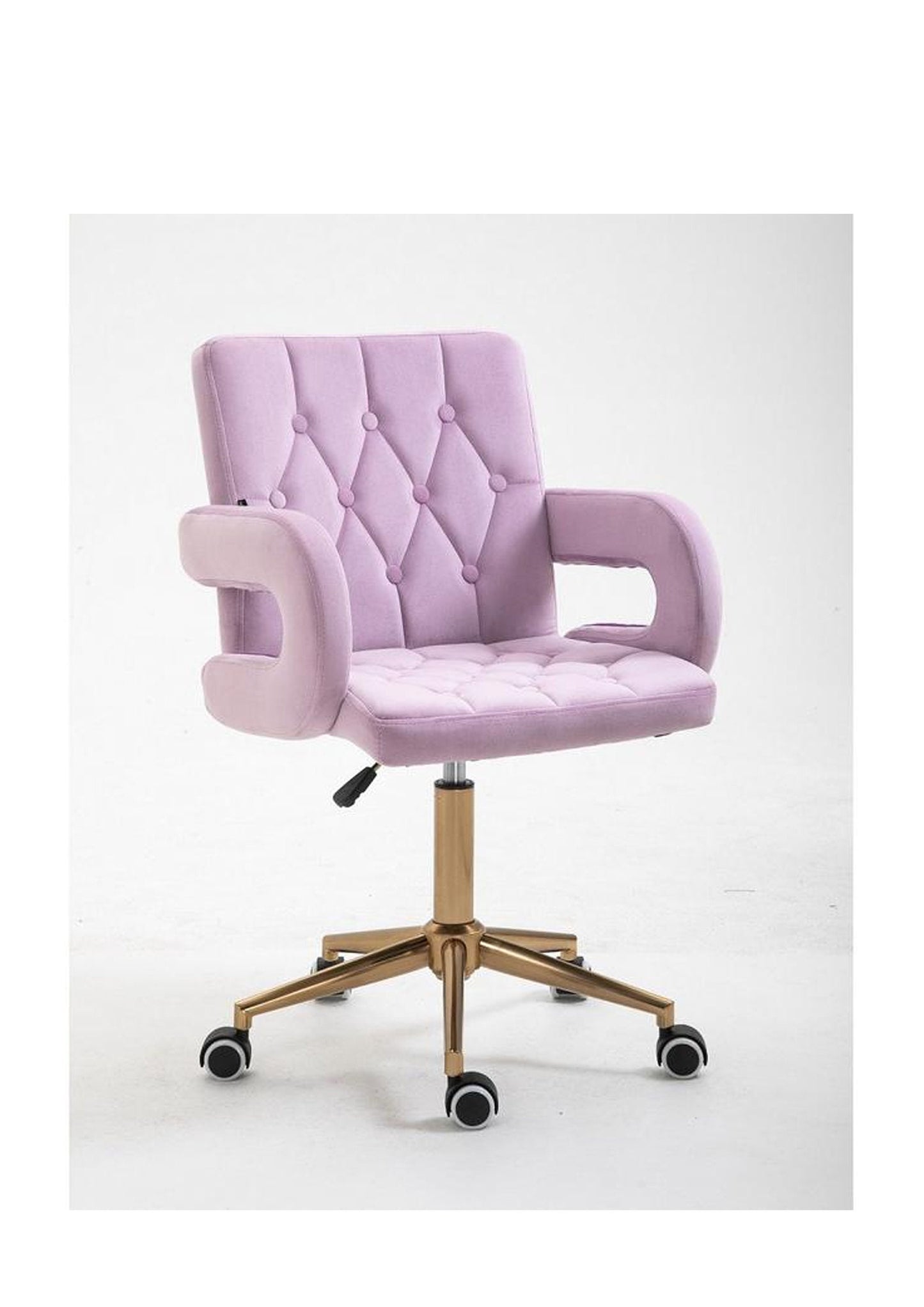 Verstellbarer Designer-Sessel aus Samt für Büro/Schreibtisch mit goldenem Drehfuß in Tintenblau/Grün/Lila/Rosa/Schwarz/Grau